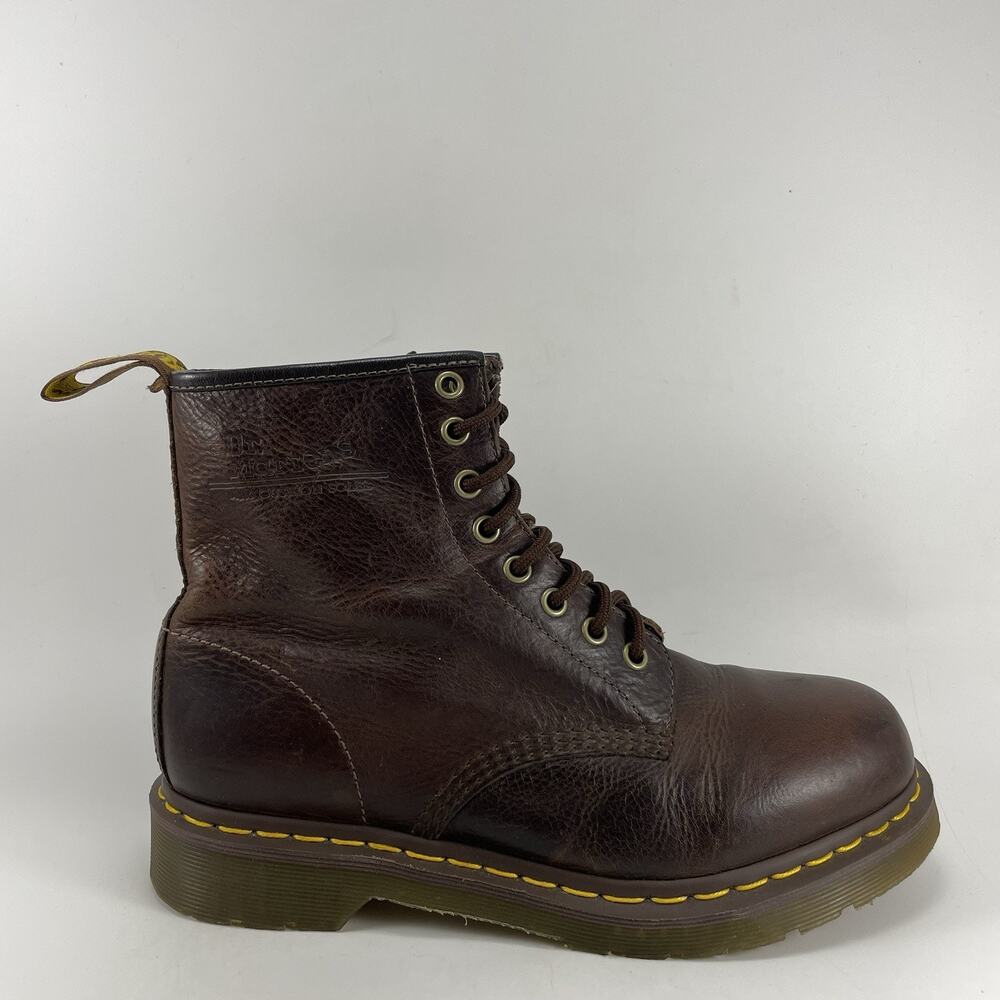 Dr. Martens 11862 8-Eye Lace Up Boots Womens Size 9 Dark Brown Leather Combat